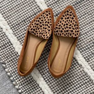 Camel and cheetah print flats
